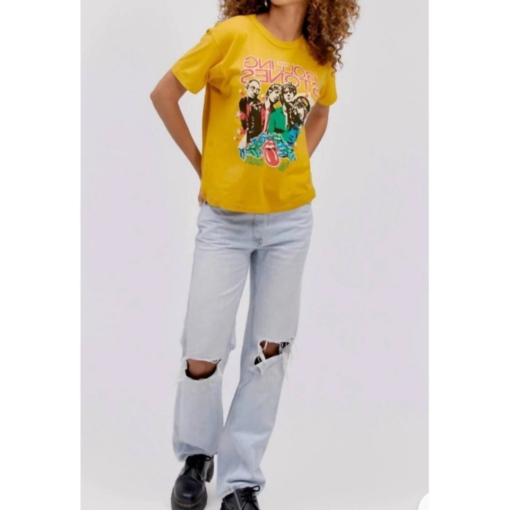 Daydreamer Rolling Stones Tee Shirt Gold Cotton World's Greatest R&R Band SZ‎ XL